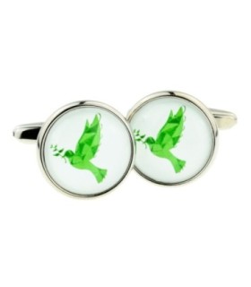 Gemelos para camisa Paloma de la Paz Verde
