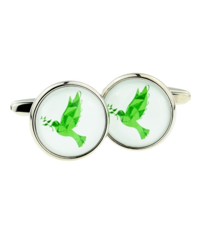 Gemelos para camisa Paloma de la Paz Verde