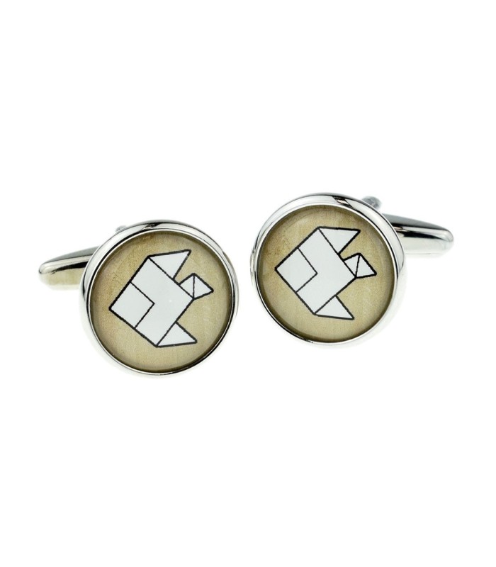 Gemelos para camisa Papiroflexia Origami Pez