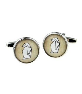 Gemelos para camisa Papiroflexia Origami Pingüino