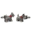 Gemelos para Camisa Perro Terrier Acero Perrito 25x15 mm