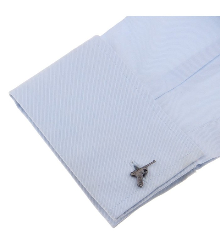Gemelos para Camisa Pistola Luger Acero Negro