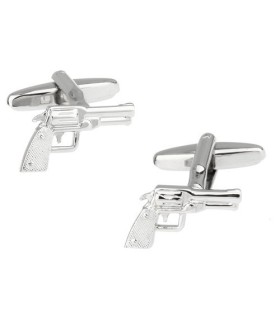 Gemelos para camisa Pistola Revólver Acero