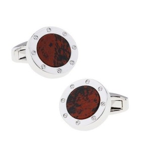 Gemelos para Camisa Redondo Efecto Madera