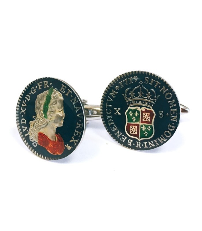 Gemelos Replica Moneda 10 Sol Francia Louis XV Año 1719