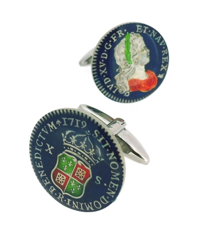 Gemelos Replica Moneda 10 Sol Francia Louis XV Año 1719