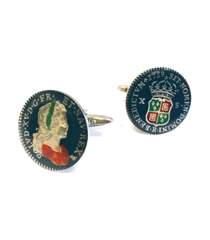 Gemelos Replica Moneda 10 Sol Francia Louis XV Año 1719