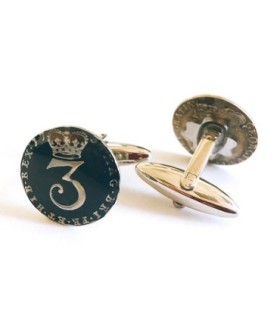 Gemelos Replica Moneda 3 Peniques UK Jorge II Año 1737