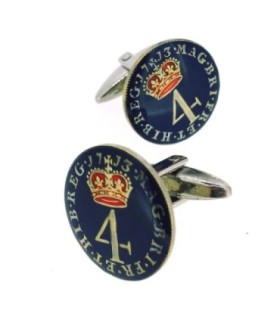 Gemelos Replica Moneda 4 Peniques UK Jorge II Año 1740