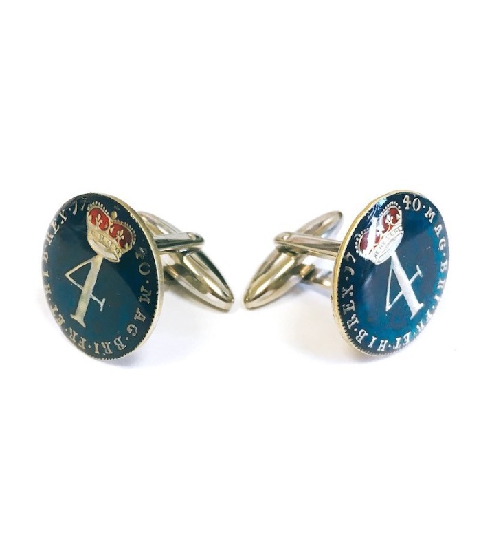 Gemelos Replica Moneda 4 Peniques UK Jorge II Año 1740