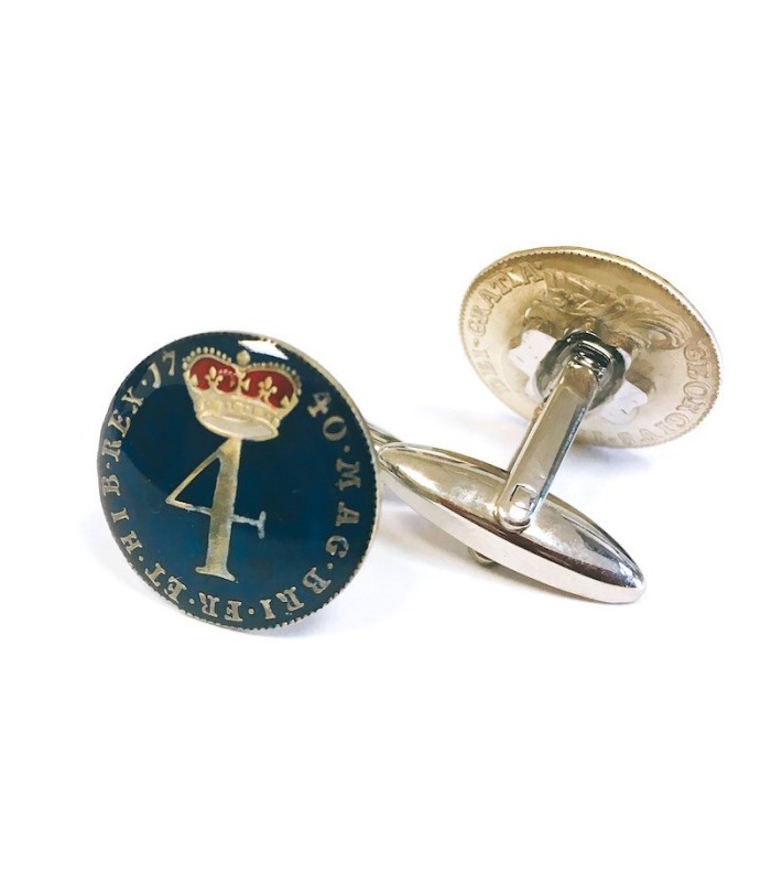 Gemelos Replica Moneda 4 Peniques UK Jorge II Año 1740