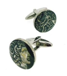 Gemelos Replica Moneda Alejandro Magno Dragma Antigua Grecia Color Negro