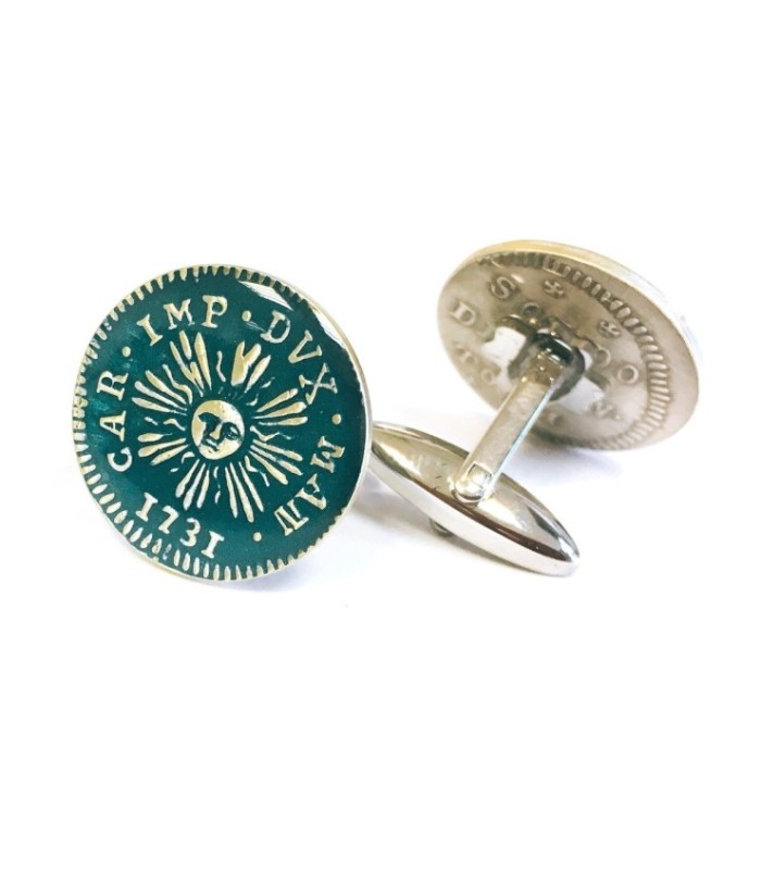 Gemelos Replica Moneda Italia Soldo di Montova 1731 Carlo IV