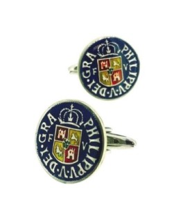 Gemelos Replica Moneda Treseta de Valencia Felipe V a todo Color