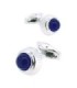 Gemelos para Camisa Round Steel Lapiszuli