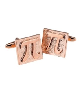 Gemelos para camisa Símbolo Matemático Pi Oro Rosado Cuadrado