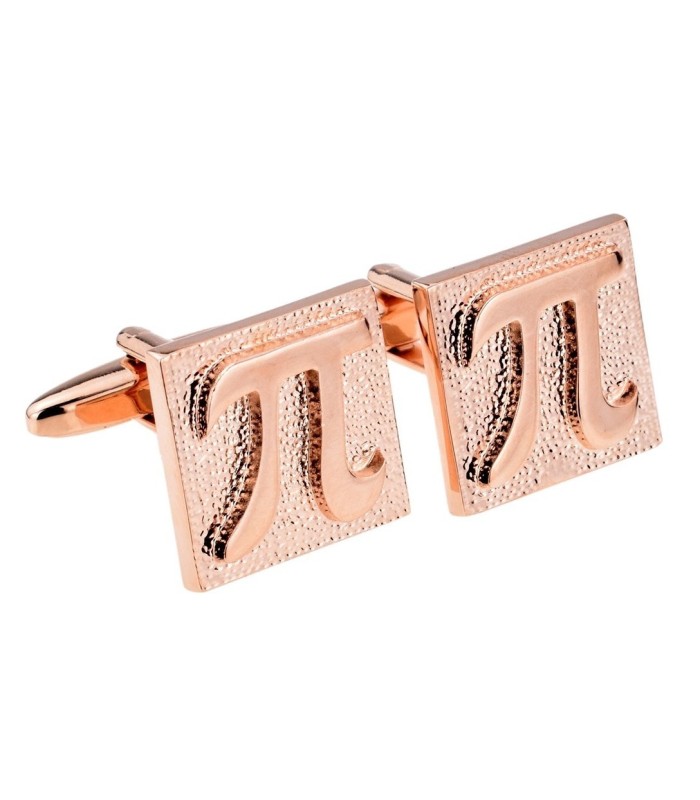 Gemelos para camisa Símbolo Matemático Pi Oro Rosado Cuadrado