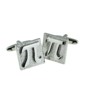 Gemelos para camisa Símbolo Matemático Pi Plateado