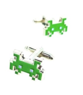 Gemelos para Camisa Space Invaders 8 bits Dark Green