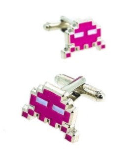 Gemelos para Camisa Space Invaders 8 bits Fucsia