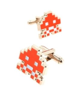 Gemelos para Camisa Space Invaders 8 bits Orange