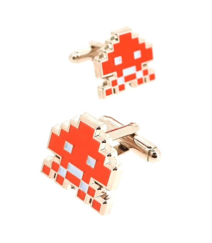 Gemelos para Camisa Space Invaders 8 bits Orange