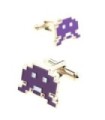Gemelos para Camisa Space Invaders 8 bits Purple