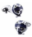Gemelos para Camisa Striped Grey Enamel Balls