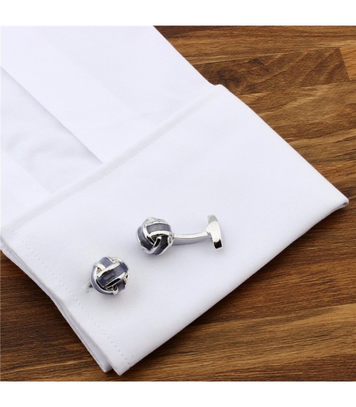 Gemelos para Camisa Striped Grey Enamel Balls