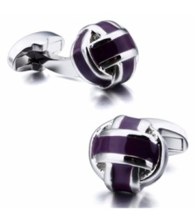 Gemelos para Camisa Striped Purple Enamel Balls