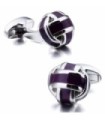Gemelos para Camisa Striped Purple Enamel Balls
