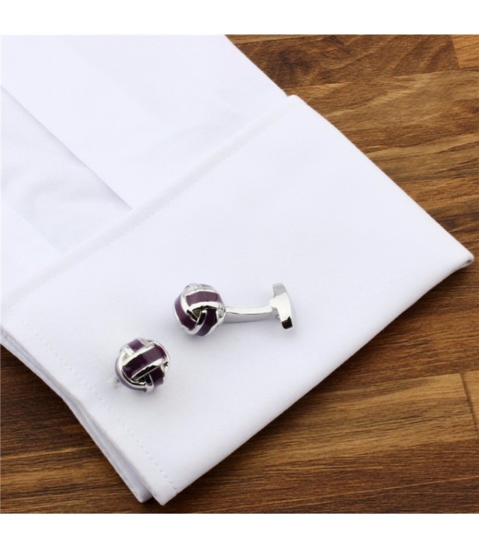 Gemelos para Camisa Striped Purple Enamel Balls
