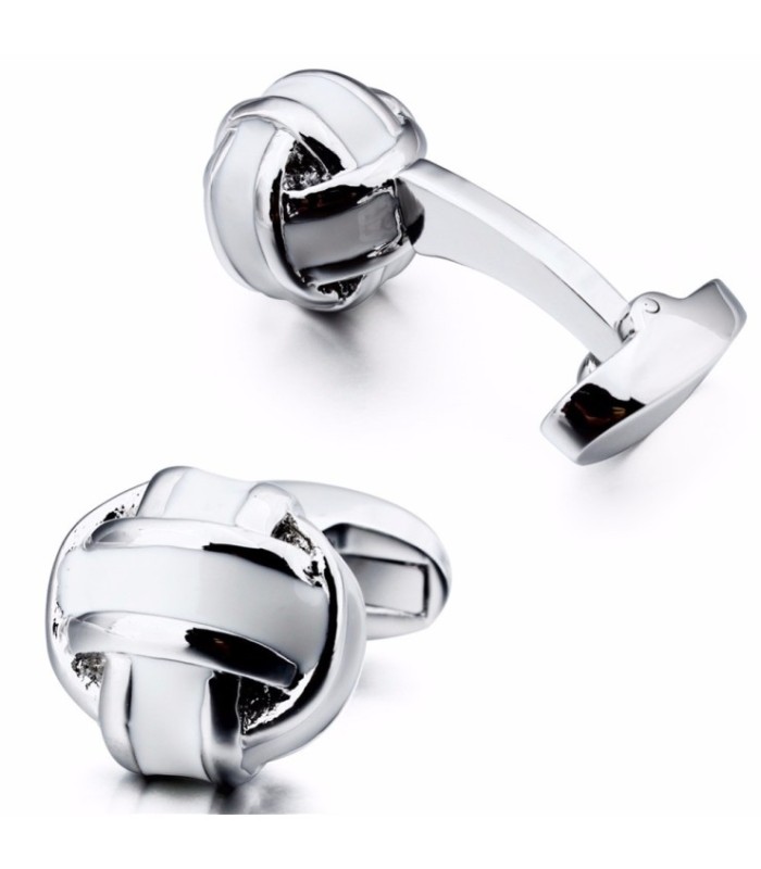 Gemelos para Camisa Striped White Enamel Balls