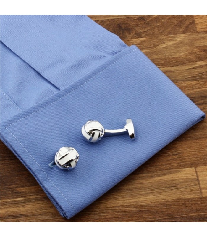 Gemelos para Camisa Striped White Enamel Balls