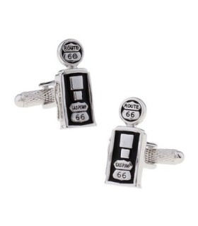 Gemelos para Camisa Surtidor de Gasolina Plateado