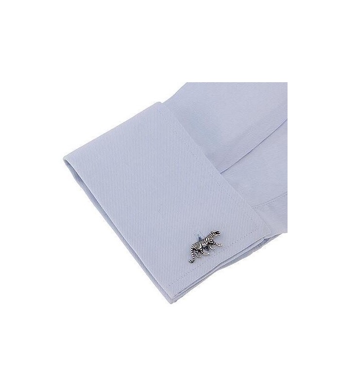 Gemelos para camisa Tigre acero y negro