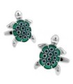 Gemelos para Camisa Tortuga Verde Esmaltada