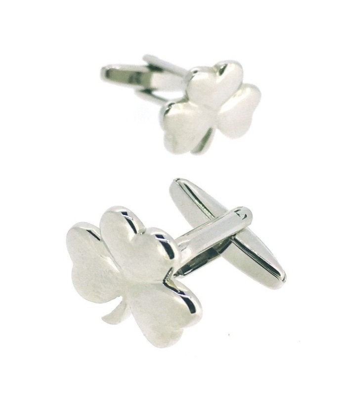 Gemelos para camisa Trébol Plateado