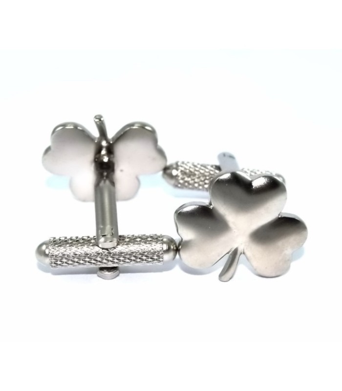Gemelos para camisa Trébol Plateado
