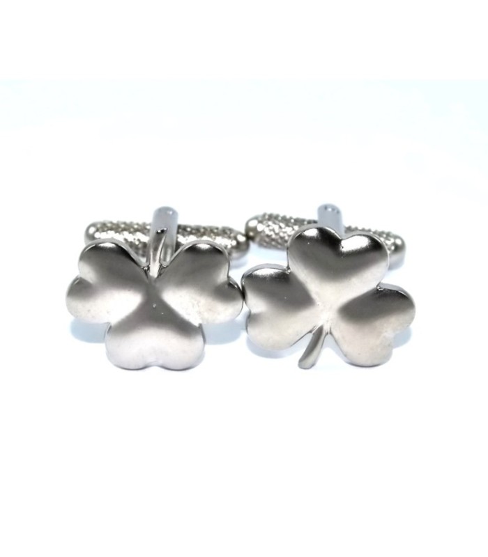 Gemelos para camisa Trébol Plateado