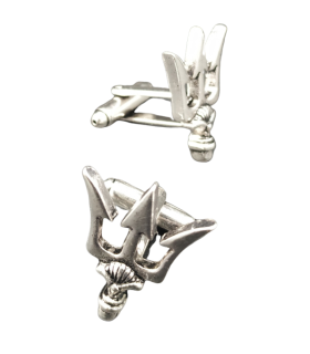 Gemelos para Camisa Tridente Plateado 18mm