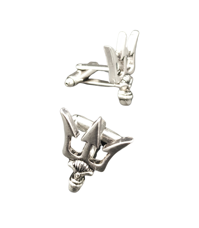 Gemelos para Camisa Tridente Plateado 18mm