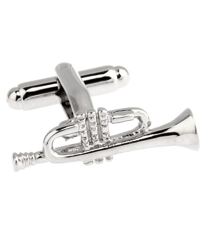 Gemelos para camisa Trompeta Plateada