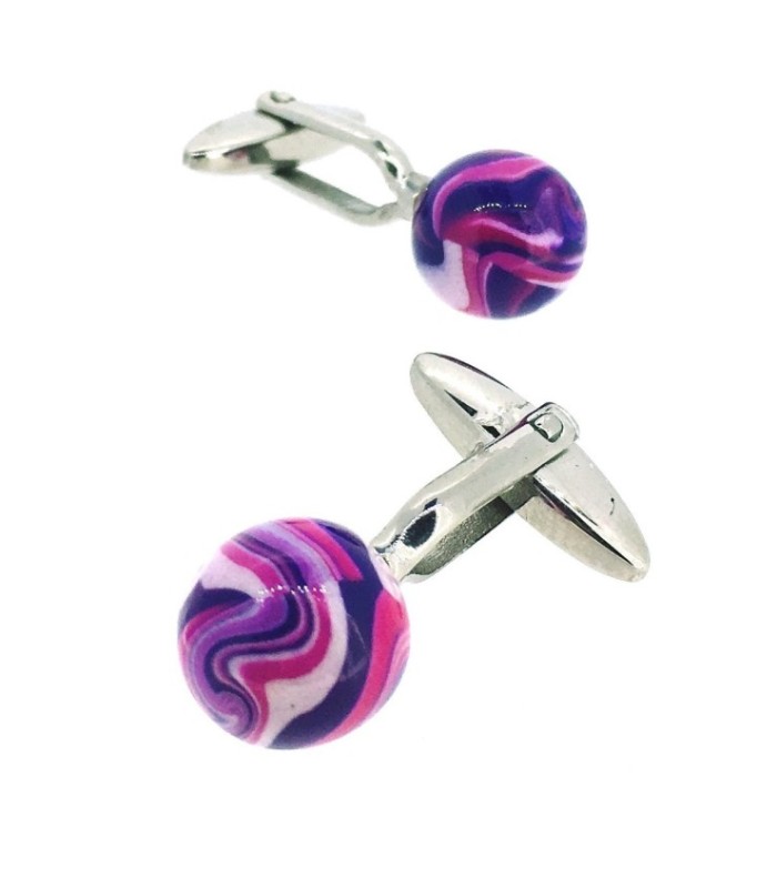 Gemelos para camisa Unoiss Bolas Lilas