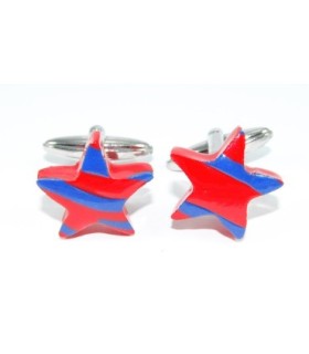 Gemelos para camisa Unoiss Estrellas Rojas y Azules