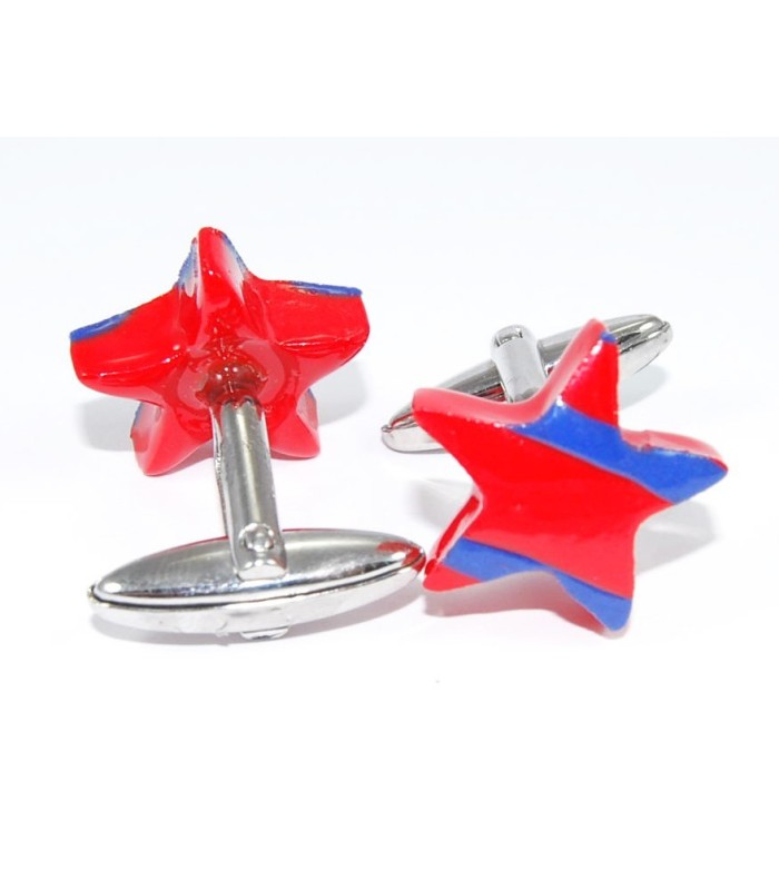 Gemelos para camisa Unoiss Estrellas Rojas y Azules
