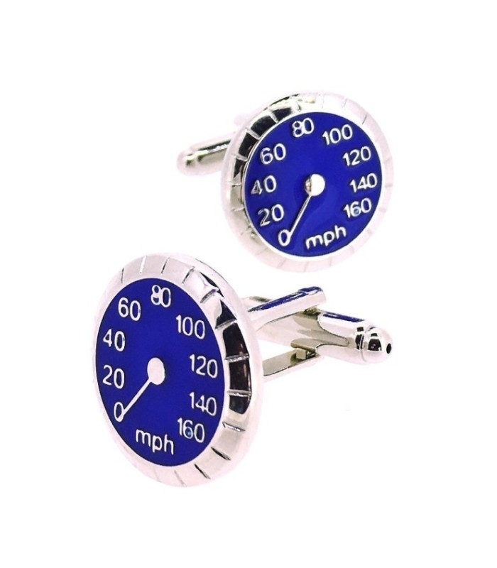 Gemelos para camisa Velocímetro Azul