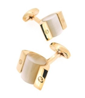 Gemelos para Camisa White Stone Cilinder Engarced