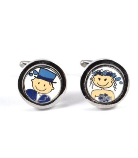 Gemelos Pareja de Novios Azul