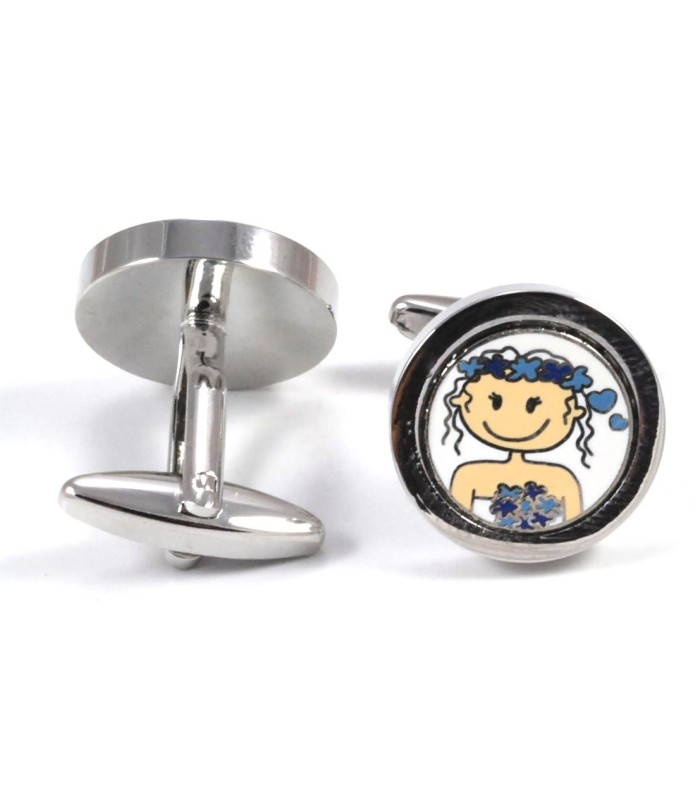 Gemelos Pareja de Novios Azul